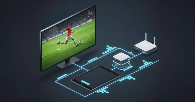 Illustration of a screen playing 4K stream