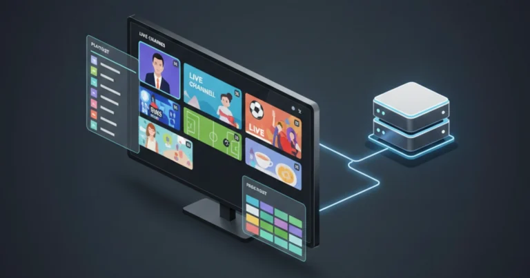 Illustration of an IPTV player dashboard